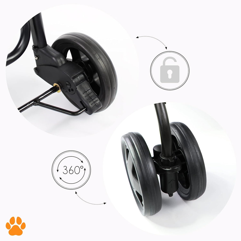 2-in-1 Foldable Pet Stroller & Carrier – Lightweight Buggy for Small Dogs & Cats with Mesh Sides